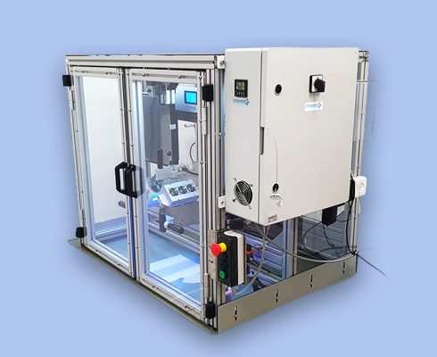 A manual machine for gluing electronic packaging